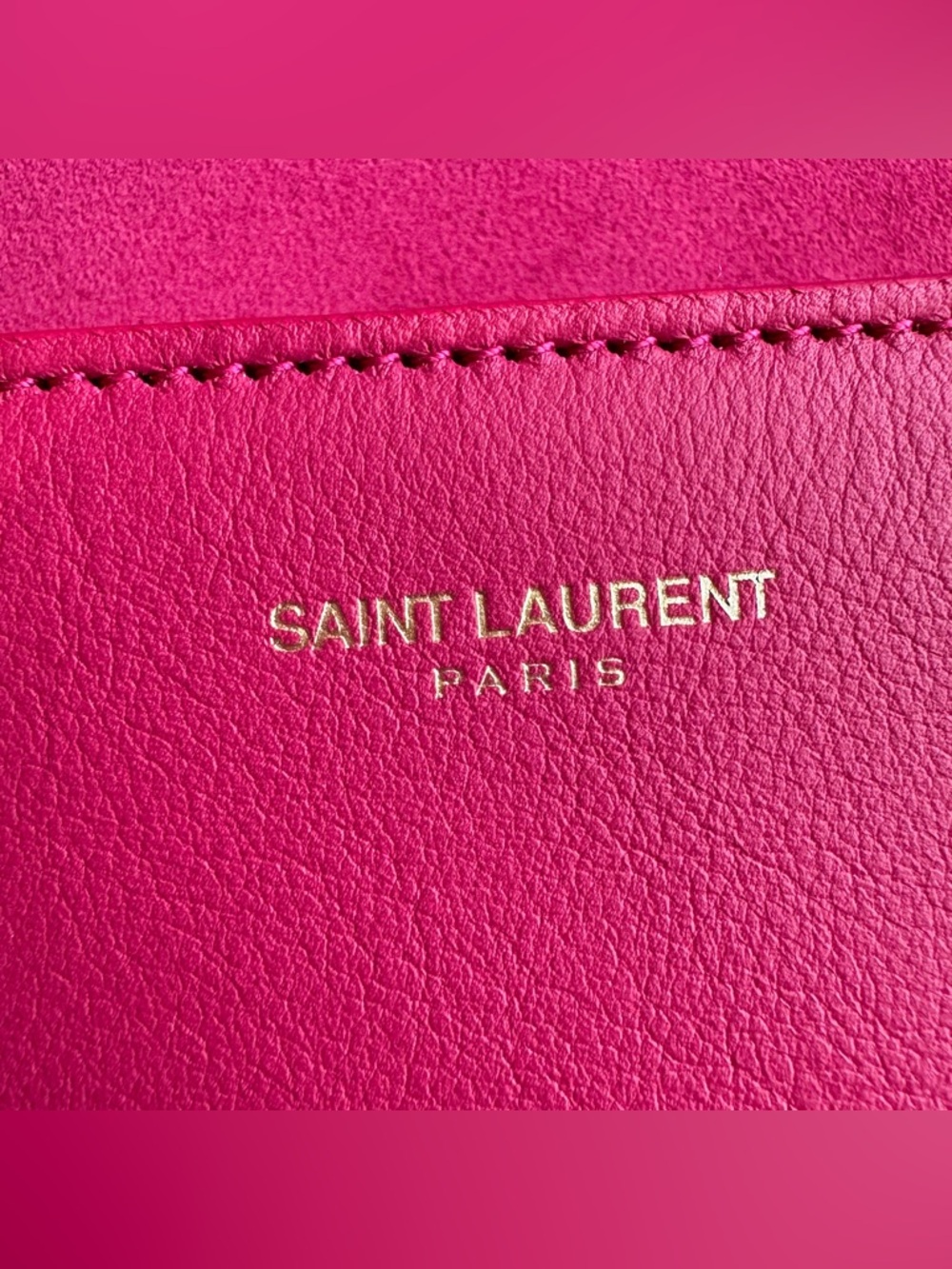 Saint Laurent Fuchsia Pink Leather Classic Y Ligne Clutch - Picture 11 of 16